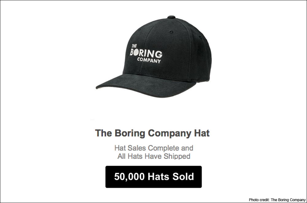 boring company hats