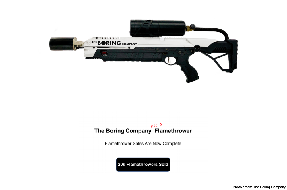 the boring company not a flamethrower
