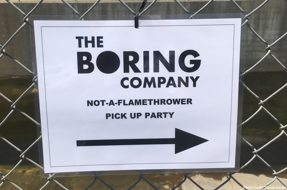 the boring company not a flamethrower pickup party