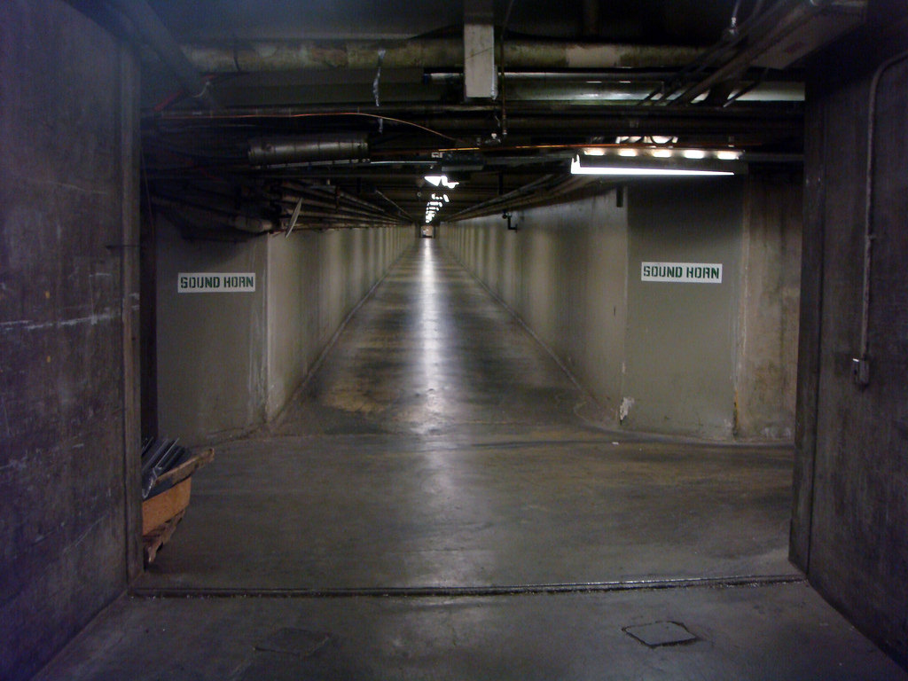 The Hill Street Tunnels, looking north on Hill Street from First